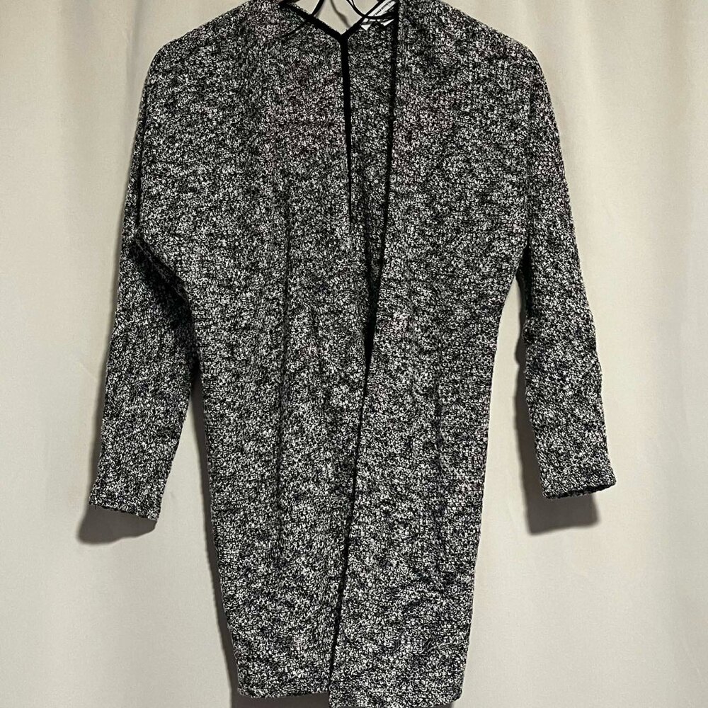 American Eagle Open Front Cardigan Speckled Black/White Size X/S